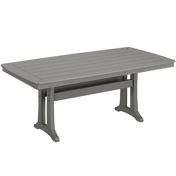 POLYWOOD Nautical Trestle 38" X 73" Slate Grey Dining Height Table 1 POLYWOOD Nautical Trestle 38" X 73" Slate Grey Dining Height Table