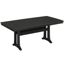 POLYWOOD Nautical Trestle 38" X 73" Black Dining Height Table