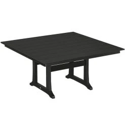 POLYWOOD Farmhouse Trestle 59" Black Dining Height Table
