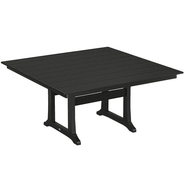 POLYWOOD Farmhouse Trestle 59" Black Dining Height Table 1 POLYWOOD Farmhouse Trestle 59" Black Dining Height Table