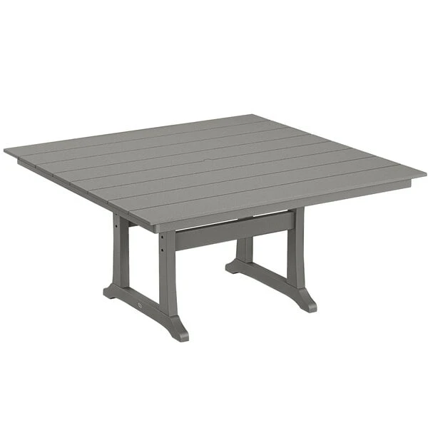 POLYWOOD Farmhouse Trestle 59" Slate Grey Dining Height Table 1 POLYWOOD Farmhouse Trestle 59" Slate Grey Dining Height Table