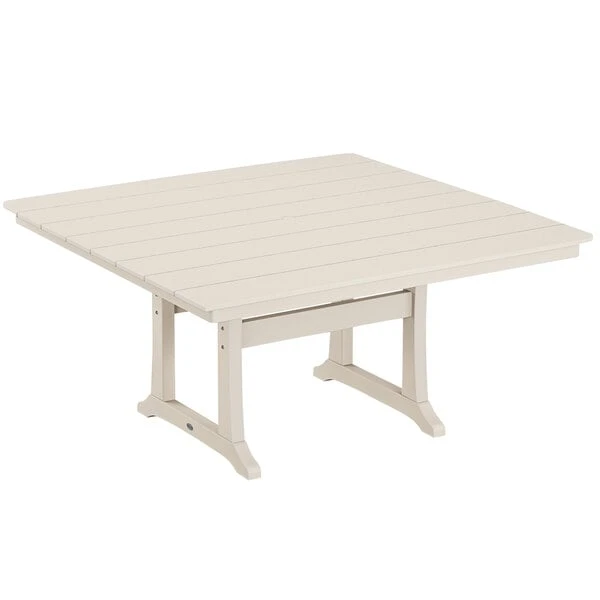 POLYWOOD Farmhouse Trestle 59" Sand Dining Height Table 1 POLYWOOD Farmhouse Trestle 59" Sand Dining Height Table