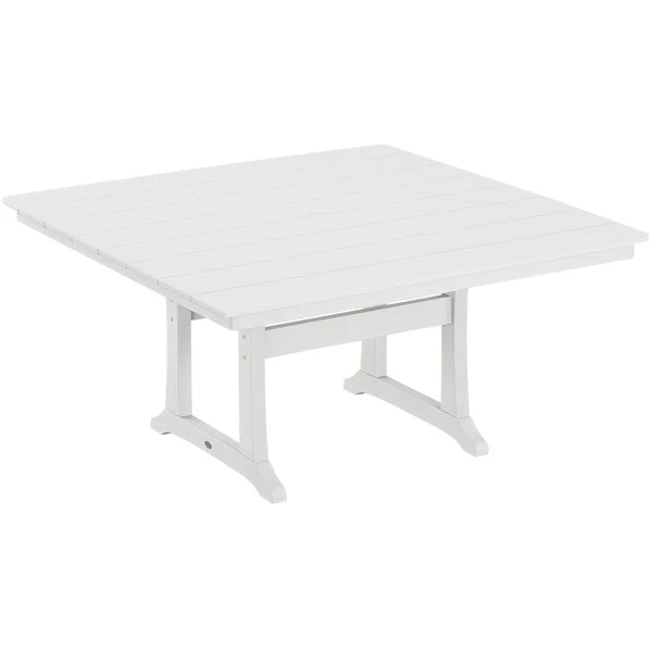 POLYWOOD Farmhouse Trestle 59" White Dining Height Table 1 POLYWOOD Farmhouse Trestle 59" White Dining Height Table
