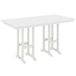 POLYWOOD Farmhouse 37" X 72" White Bar Height Table