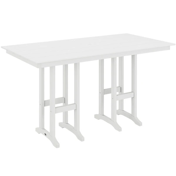 POLYWOOD Farmhouse 37" X 72" White Bar Height Table 1 POLYWOOD Farmhouse 37" X 72" White Bar Height Table