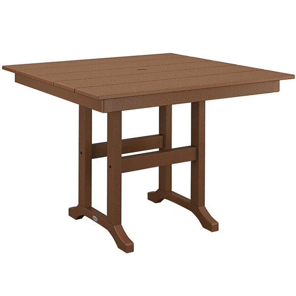 POLYWOOD Farmhouse 37" Teak Dining Height Table 1 POLYWOOD Farmhouse 37" Teak Dining Height Table