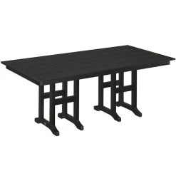 POLYWOOD Farmhouse 37" X 72" Black Dining Height Table