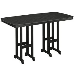 POLYWOOD Nautical 37" X 72" Black Bar Height Table