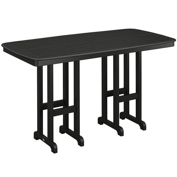 POLYWOOD Nautical 37" X 72" Black Bar Height Table 1 POLYWOOD Nautical 37" X 72" Black Bar Height Table