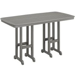 POLYWOOD Nautical 37" X 72" Slate Grey Bar Height Table