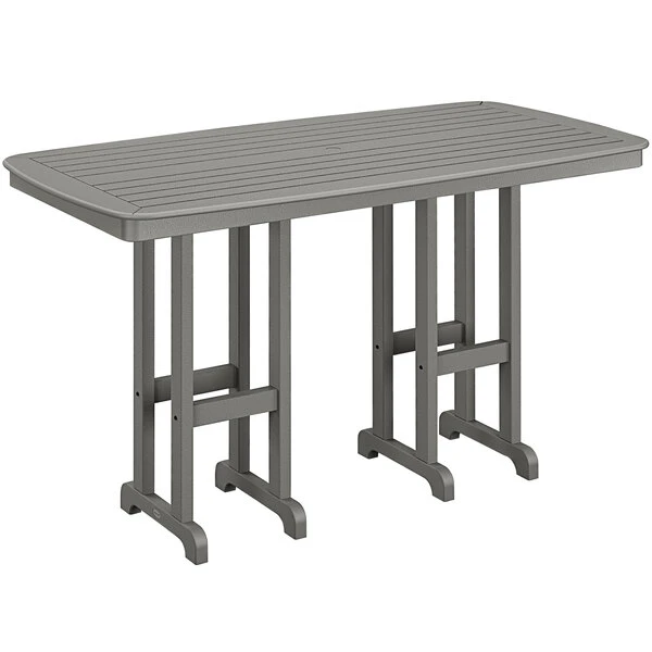 POLYWOOD Nautical 37" X 72" Slate Grey Bar Height Table 1 POLYWOOD Nautical 37" X 72" Slate Grey Bar Height Table