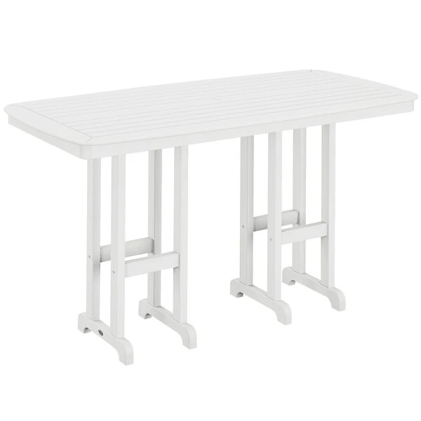 POLYWOOD Nautical 37" X 72" White Bar Height Table 1 POLYWOOD Nautical 37" X 72" White Bar Height Table