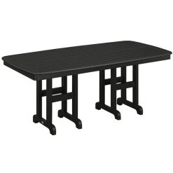 POLYWOOD Nautical 37" X 72" Black Dining Height Table