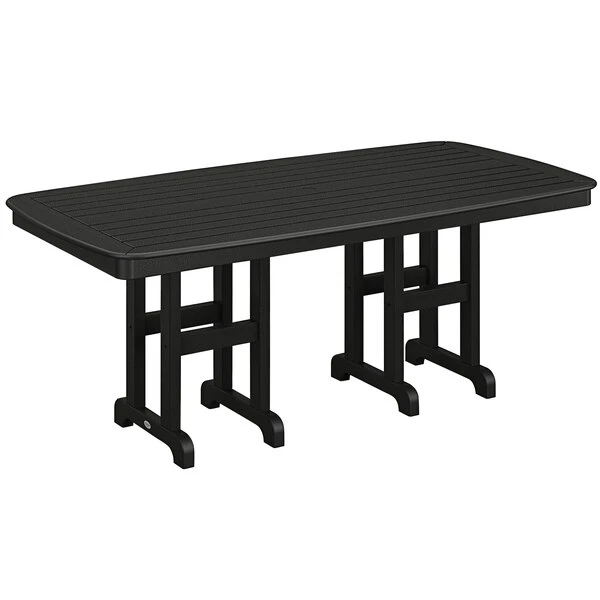 POLYWOOD Nautical 37" X 72" Black Dining Height Table 1 POLYWOOD Nautical 37" X 72" Black Dining Height Table