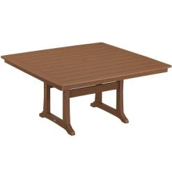 POLYWOOD Nautical Trestle 59" Teak Dining Height Table