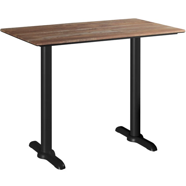 LT&S Excalibur Lancaster Table & Seating Excalibur 27 1/2" X 47 3/16" Rectangular Counter Height Table With Textured Yukon Oak Finish And Two End Outdoor Base Plates 2 LT&S Excalibur Lancaster Table & Seating Excalibur 27 1/2" X 47 3/16" Rectangular Counter Height Table With Textured Yukon Oak Finish And Two End Outdoor Base Plates - Image 2