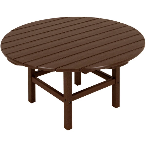 POLYWOOD 38" Mahogany Round Conversation Table 1 POLYWOOD 38" Mahogany Round Conversation Table