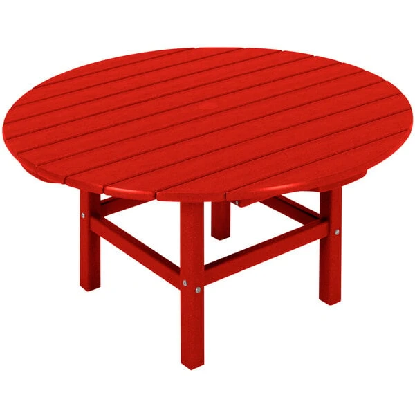 POLYWOOD 38" Sunset Red Round Conversation Table 1 POLYWOOD 38" Sunset Red Round Conversation Table