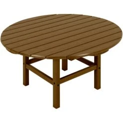 POLYWOOD 38" Teak Round Conversation Table