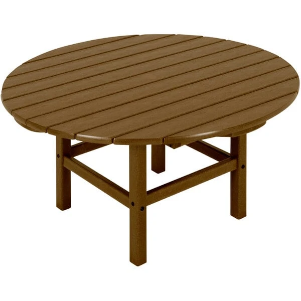 POLYWOOD 38" Teak Round Conversation Table 1 POLYWOOD 38" Teak Round Conversation Table