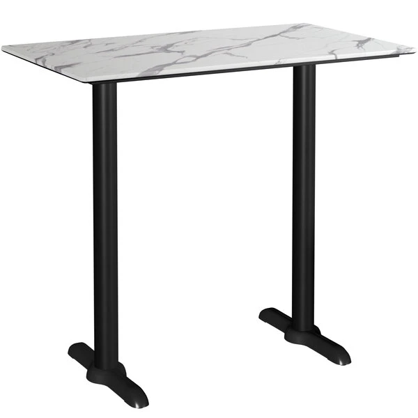 LT&S Excalibur Lancaster Table & Seating Excalibur 27 1/2" X 47 3/16" Rectangular Bar Height Table With Smooth Versilla Finish And Two End Outdoor Base Plates 2 LT&S Excalibur Lancaster Table & Seating Excalibur 27 1/2" X 47 3/16" Rectangular Bar Height Table With Smooth Versilla Finish And Two End Outdoor Base Plates - Image 2