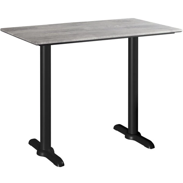 LT&S Excalibur Lancaster Table & Seating Excalibur 27 1/2" X 47 3/16" Rectangular Counter Height Table With Textured Toscano Finish And Two End Outdoor Base Plates 2 LT&S Excalibur Lancaster Table & Seating Excalibur 27 1/2" X 47 3/16" Rectangular Counter Height Table With Textured Toscano Finish And Two End Outdoor Base Plates - Image 2