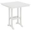 POLYWOOD Farmhouse Trestle 37" White Bar Height Table