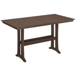 POLYWOOD Farmhouse Trestle 37" X 72" Mahogany Bar Height Table