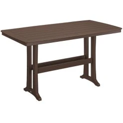 POLYWOOD Nautical Trestle 38" X 73" Mahogany Bar Height Table