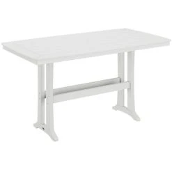 POLYWOOD Nautical Trestle 38" X 73" White Bar Height Table