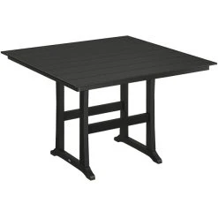 POLYWOOD Farmhouse Trestle 59" Black Bar Height Table