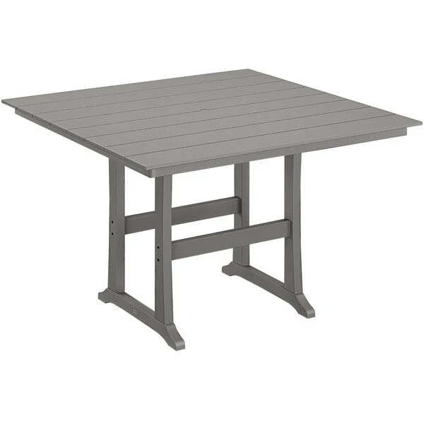 POLYWOOD Farmhouse Trestle 59" Slate Grey Bar Height Table 1 POLYWOOD Farmhouse Trestle 59" Slate Grey Bar Height Table
