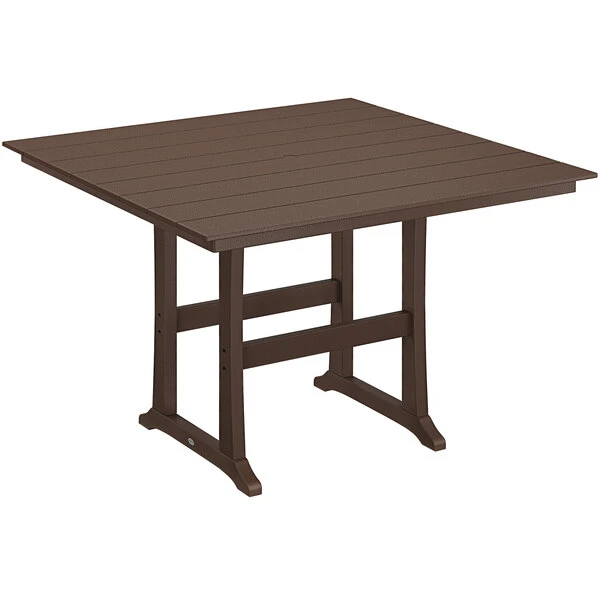 POLYWOOD Farmhouse Trestle 59" Mahogany Bar Height Table 1 POLYWOOD Farmhouse Trestle 59" Mahogany Bar Height Table