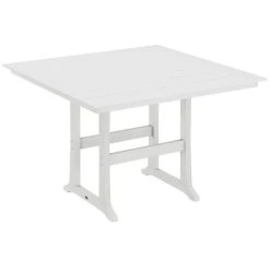 POLYWOOD Farmhouse Trestle 59" White Bar Height Table