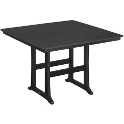 POLYWOOD Nautical Trestle 59" Black Bar Height Table
