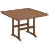 POLYWOOD Nautical Trestle 59" Teak Bar Height Table