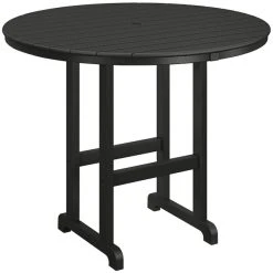 POLYWOOD 48" Black Round Bar Height Table