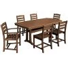 POLYWOOD La Casa Cafe 7-Piece Teak Dining Set With Nautical Trestle Table