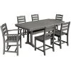 POLYWOOD La Casa Cafe 7-Piece Slate Grey Dining Set With Nautical Trestle Table