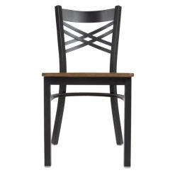 Lancaster Table & Seating Black Finish Cross Back Chair With Vintage Wood Seat 7 Lancaster Table & Seating Black Finish Cross Back Chair With Vintage Wood Seat -Zown Shop 2197748