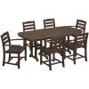 POLYWOOD La Casa Cafe 7-Piece Mahogany Dining Set With Nautical Table