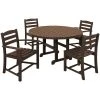 POLYWOOD La Casa Cafe 5-Piece Mahogany Dining Set With 2 Arm Chairs And 2 Side Chairs