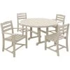 POLYWOOD La Casa Cafe 5-Piece Sand Dining Set With 2 Arm Chairs And 2 Side Chairs