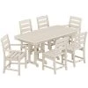 POLYWOOD Lakeside 7-Piece Sand Dining Set With Nautical Table