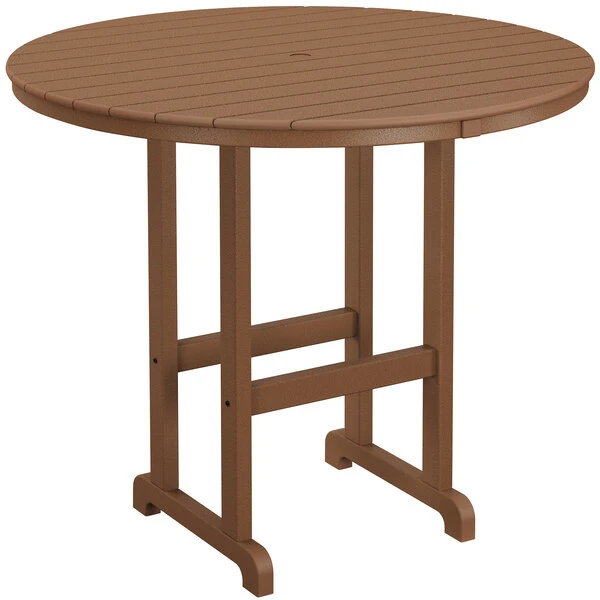 POLYWOOD 48" Teak Round Bar Height Table 1 POLYWOOD 48" Teak Round Bar Height Table