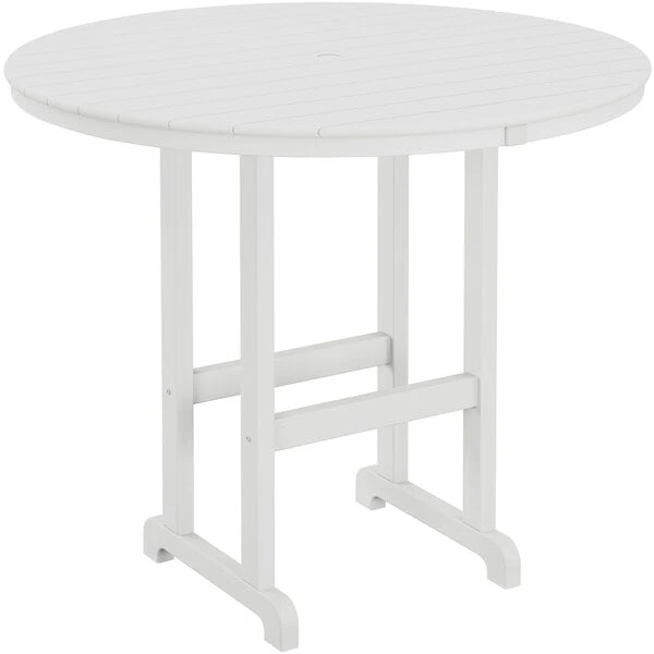 POLYWOOD 48" White Round Bar Height Table 1 POLYWOOD 48" White Round Bar Height Table