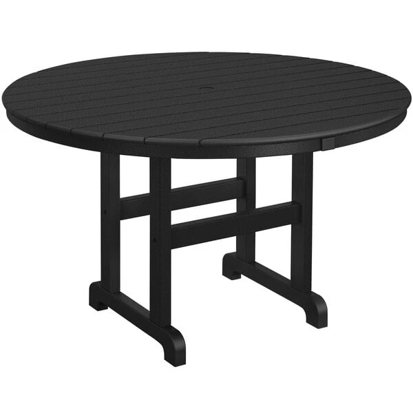 POLYWOOD 48" Black Round Dining Height Table 1 POLYWOOD 48" Black Round Dining Height Table