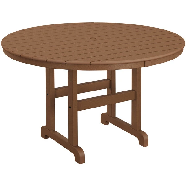 POLYWOOD 48" Teak Round Dining Height Table 1 POLYWOOD 48" Teak Round Dining Height Table