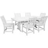 POLYWOOD Vineyard 7-Piece White Dining Set With Nautical Trestle Table, 2 Arm Chairs, And 4 Side Chairs