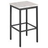 BFM Seating Trent Sand Black Steel Backless Barstool With Relic Antique Wash Seat